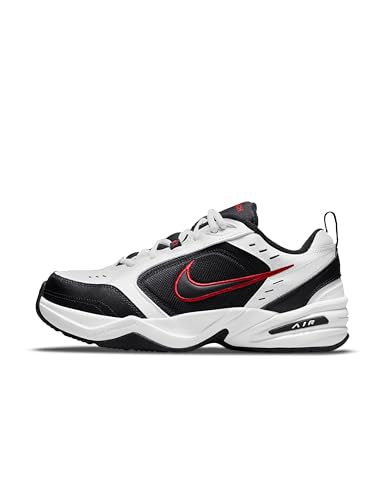 Nike Air Monarch IV Training Shoe (4E) - White/Black/Varsity Red, Size 12 US