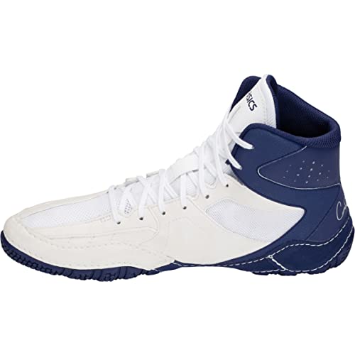 ASICS Men's Cael V8.0 Wrestling Shoes, 7.5, WHITE/INDIGO BLUE