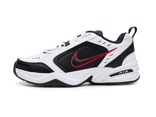 Nike Air Monarch IV Training Shoe (4E) - White/Black/Varsity Red, Size 9.5 US