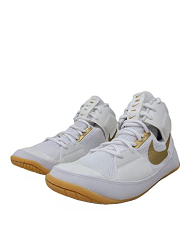Nike Men's Fury Wrestling Shoe, White | Gold, 10 M US
