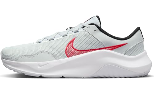 Nike Legend Essential 3 Next Nature Men's Workout Shoes (DM1120-010, Pure Platinum/White/Black/University Red) Size 12