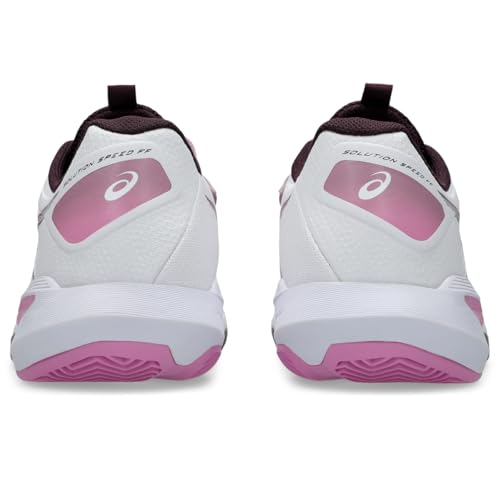 ASICS Women's Solution Speed FF 4 Clay Tennis Shoes, 6, White/Dusty Mauve