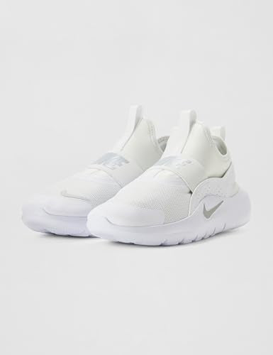 Nike Big Kid's Flex Runner 4 Running Shoe, White/Platinum Tint-White, 4.5Y