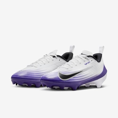 Nike Vapor Speed 3 Football Cleats (HM8849-101, White/Court Purple/Metallic Silver/Black) Size 8.5