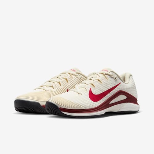 Nike Vapor 12 Women's Hard Court Tennis Shoes (Pale Ivory/Sail/Team Red/Rush Pink) Size 9.5
