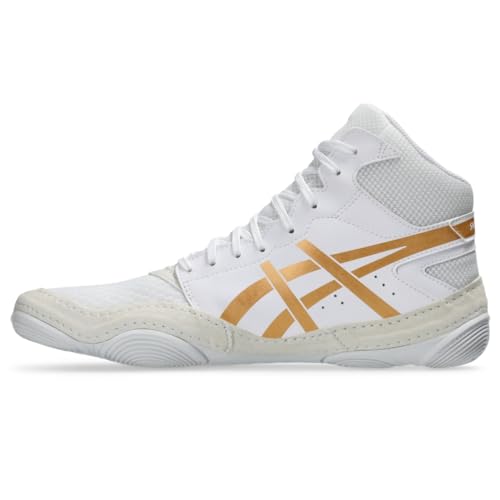 ASICS Men's Snapdown 4 Wrestling Shoes, 9.5, White/Pure Gold