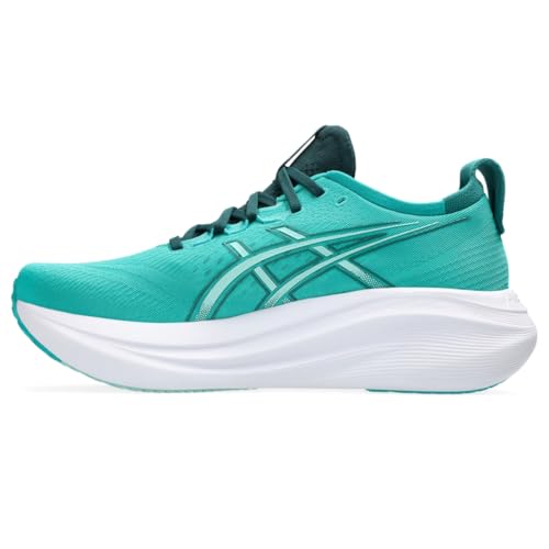 ASICS Men's Gel-Nimbus 27 Running Shoes, 11, Wave Teal/Saxon Green