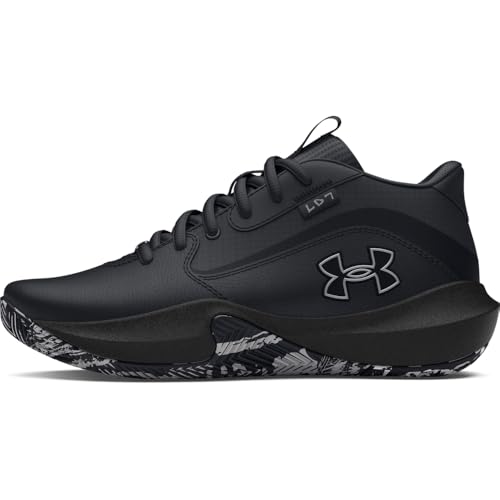 Under Armour Unisex Grade School Lockdown 7, (004) Black/Black/Metallic Silver, 7, US