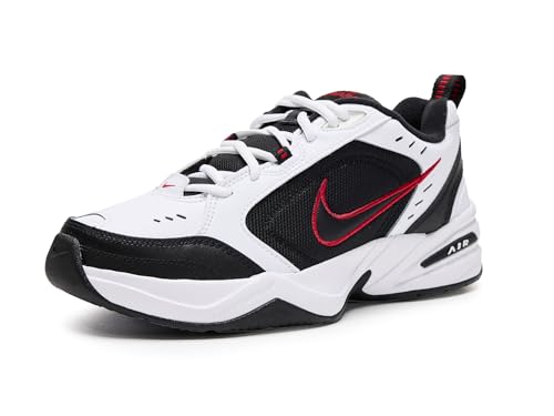 Nike Air Monarch IV Training Shoe (4E) - White/Black/Varsity Red, Size 9.5 US
