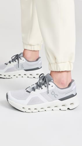 On Women's Cloudrunner 2 Sneakers, Frost | White, 10 Medium US