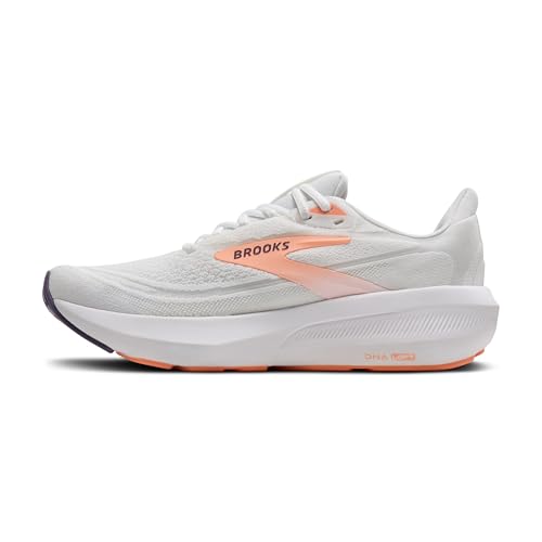 Brooks Women’s Revel 9 Neutral Running & Walking Shoe - White/Cyber Peach/Purple - 9.5 Medium