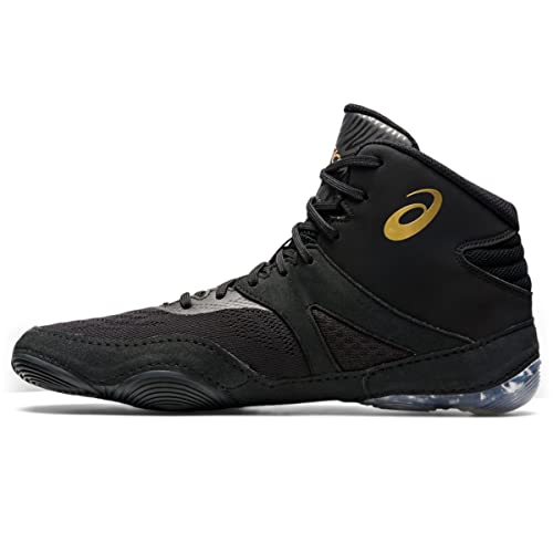 ASICS Men's Split Elite Wrestling Shoes, 8, Black/Pure Gold