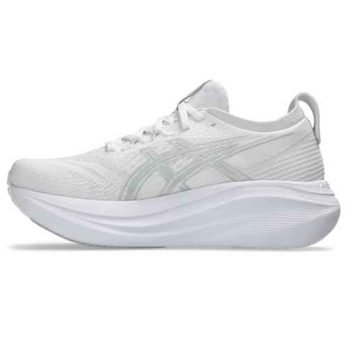 ASICS Women's Gel-Nimbus 27 Running Shoes, 12, White/Glacier Grey