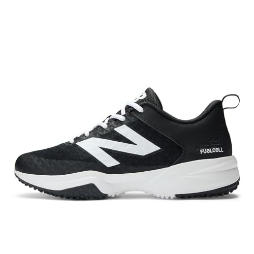 New Balance Men's FuelCell 4040 V8 Turf-Trainer Baseball Shoe, Black/White, 8 W