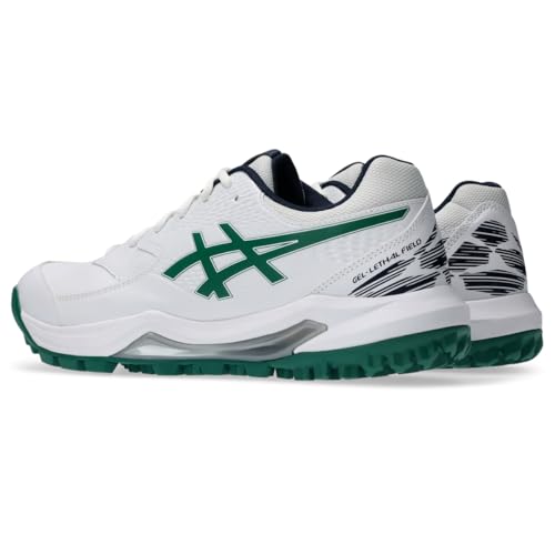 ASICS Unisex Gel-Lethal Field 2 Soccer Shoe, 6M / 7.5W, White/Jasper Green