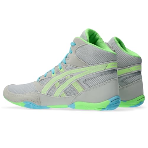 ASICS Kid's Snapdown 4 Grade School Wrestling Shoes, 5, Glacier Grey/Lime Burst