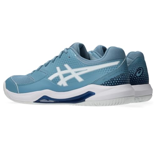 ASICS Men's Gel-Dedicate 8 Pickleball Shoes, 14, SABA Blue/White