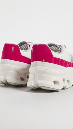 On Women's Cloudmonster Sneakers, Ivory/Grenadine, 8.5 Medium US