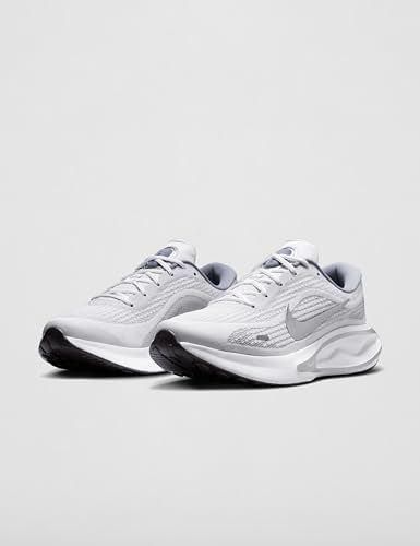 Nike Men's Journey Run Road Running Shoes, White/Metallic Silver-Black-Ashen Slate, 10.5
