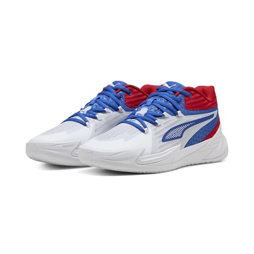 Puma Men's Dagger Basketball Shoes, White-Mountain Blue-for All Time Red AH25, 9