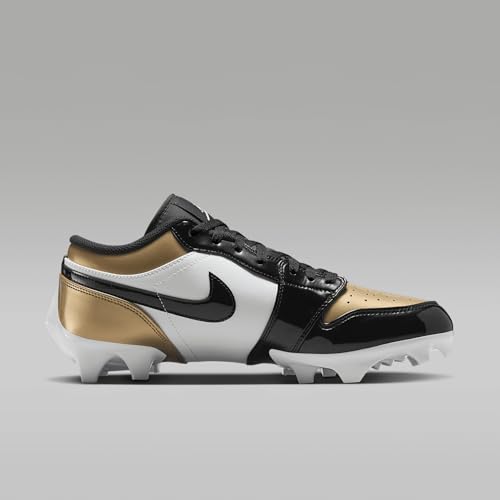 Jordan 1 Low TD Men's Football Cleat (FJ6245-701, Metallic Gold/White/Black) Size 11