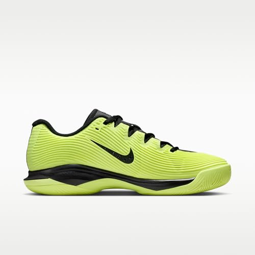 Nike Vapor 12 Women's Hard Court Tennis Shoes (Black/Light Lemon Twist/Blue Ribbon Heather/White) Size 9