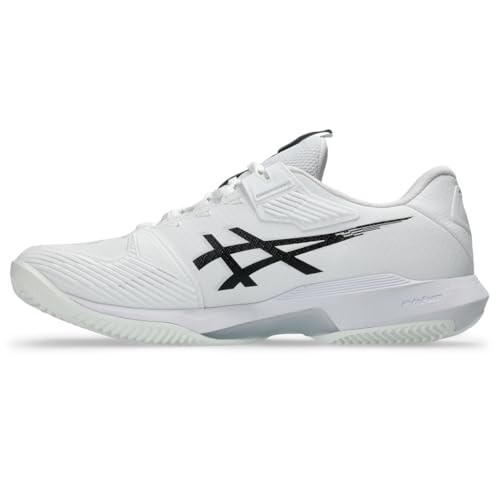 ASICS Men's Solution Speed FlyteFoam 4 Clay Tennis Shoes, 11, White/Black