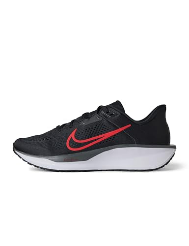 Nike Men's Quest 6 Road Running Shoes, Black/University Red-White, 10