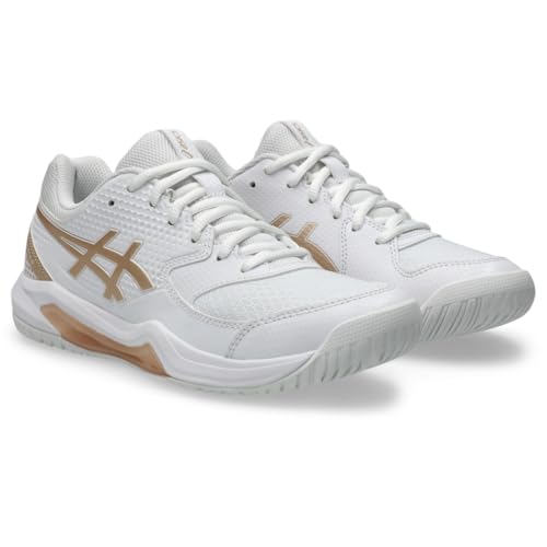 ASICS Women's Gel-Dedicate 8 Pickleball Shoes, 9, White/Champagne