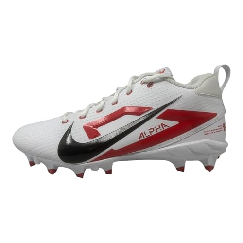 Nike Alpha Menace 4 Varsity Molded Football Cleats (White/Team Orange/Black, US Footwear Size System, Adult, Men, Numeric, Medium, 14)