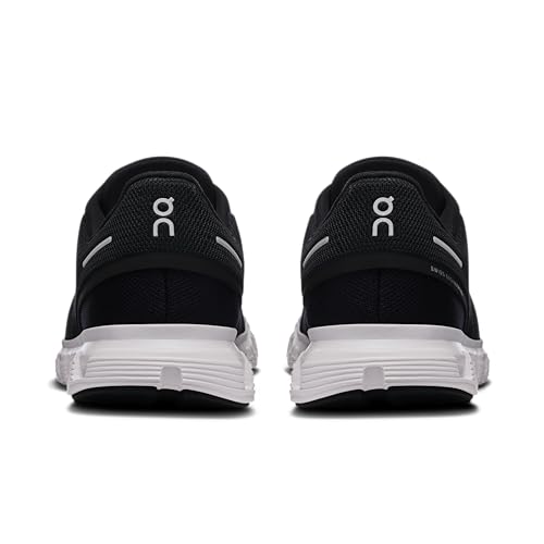 On Women's Cloud 6 Sneakers, Black | White, 8 Medium US