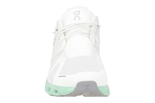 On Mens Cloud 5 Running Shoes, Undyed-White/Creek, 8.5 US