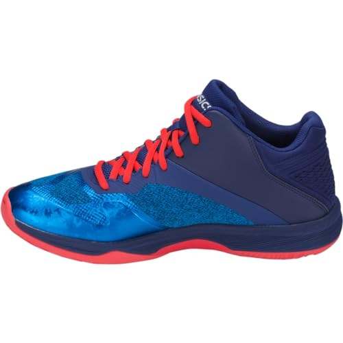 ASICS Men's Netburner Ballistic FlyteFoam Mid Top Volleyball Shoes, 9.5, Race Blue/Silver