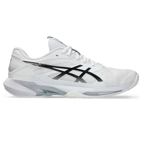 ASICS Men's Solution Speed FlyteFoam 4 Clay Tennis Shoes, 11, White/Black