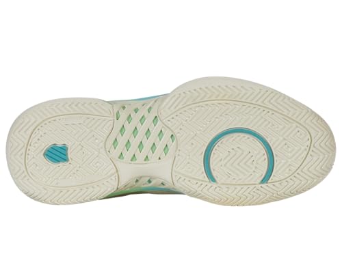 K-Swiss Women’s Express Light Pickleball Shoes – Lightweight Breathable Court Shoe, Stable Support, Durable Toe Protection, Egret/Patina Green, 9 W