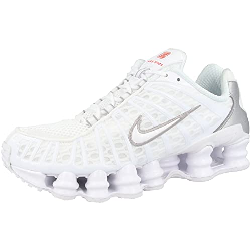 Nike Women's Shox Tl Trainers, Multicoloured White Metallic Silver Max Orange 000, 39 EU