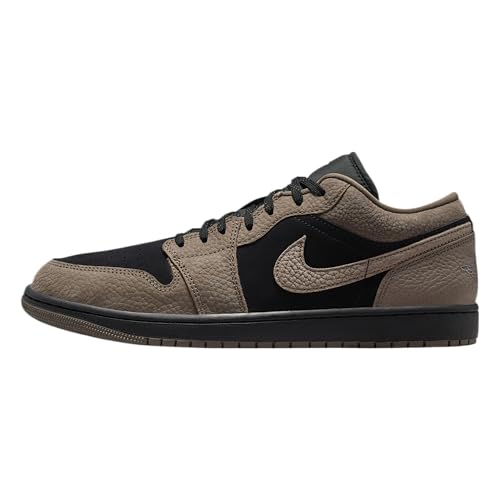 Air Jordan 1 Low SE Men's Shoes (Black/Light Wild Mango/Olive Grey) Size 10