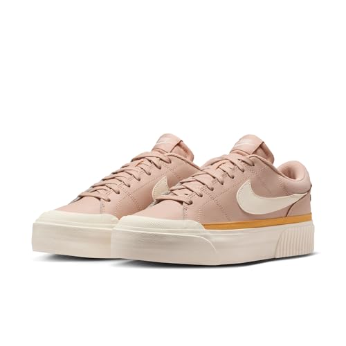 Nike Women's Court Legacy Lift Shoes, Shimmer/Chalk-Pale Ivory-Pollen, 8