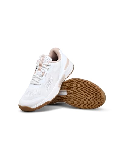 WILSON Intrigue Pro Women's Tennis Shoe - White/Cameo Rose/Gum, Size 5.5