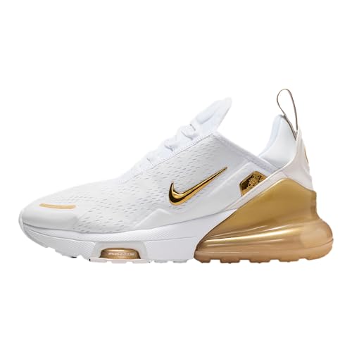Nike Air Max 270 Premium Women's Shoes (White/Team Gold/Truly Gold/Metallic Gold) Size 7.5