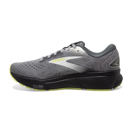 Brooks Men’s Ghost 16 Neutral Running Shoe - Primer/Grey/Lime - 12 Wide