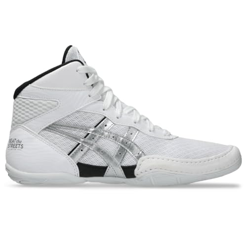 ASICS Kid's Matflex 7 Grade School Wrestling Shoes, 3, White/Pure Silver