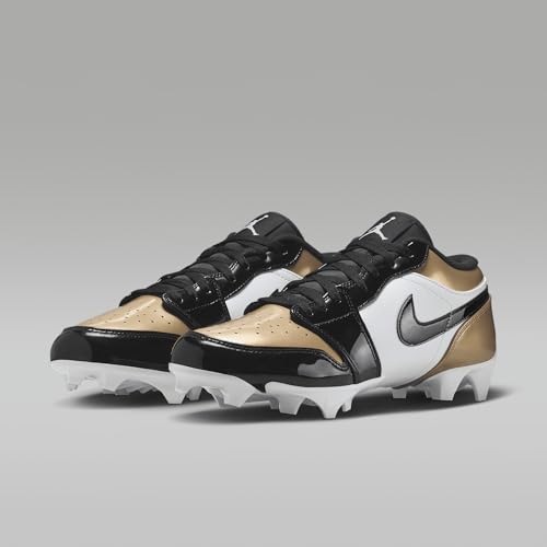 Jordan 1 Low TD Men's Football Cleat (FJ6245-701, Metallic Gold/White/Black) Size 11