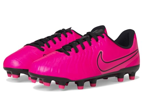 Nike Unisex Kid's Jr. Tiempo Legend 10 Club Multi-Ground Low-Top Soccer Cleats (Little Kid/Big Kid) Fierce Pink/Black 6 Medium