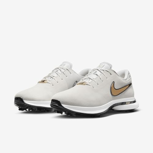 Nike Air Zoom Victory Tour 3 NRG Golf Shoes (FJ2241-100, White/Metallic Silver/Black/Metallic Gold) Size 8