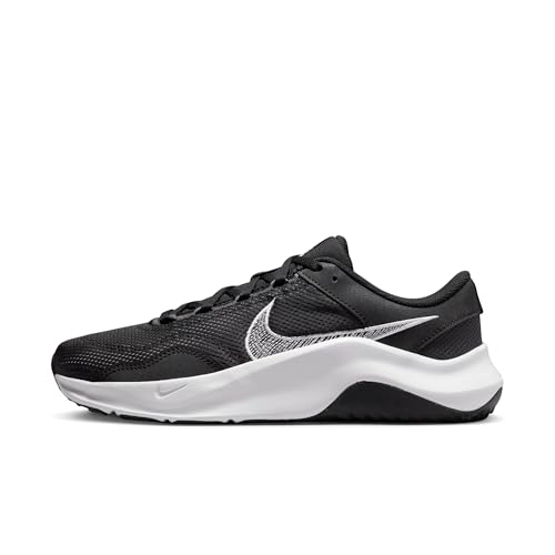 Nike Women's W Legend Essential 3 Nntraining Shoes, Black White Iron Grey, 11 US