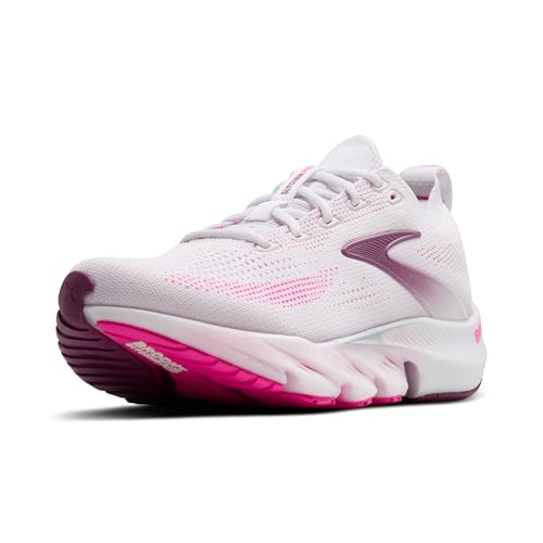 Brooks Women’s Glycerin Flex Neutral Running & Walking Shoe - White/Cyber Pink/Argyle - 7.5 Medium
