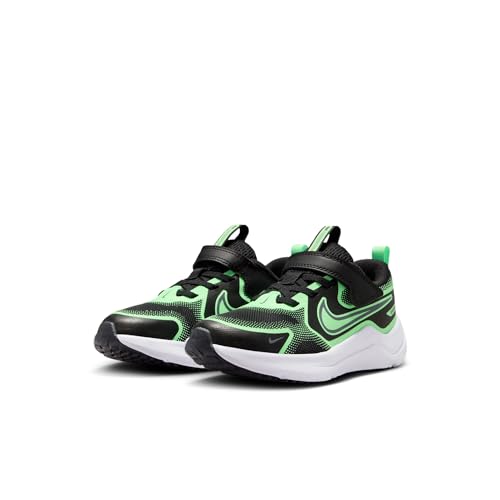Nike Little Kids' Cosmic Runner Shoes, Black/Cool Grey-Illusion Green, 2.5Y