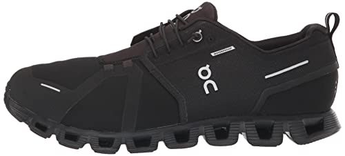 On Men's Cloud 5 Waterproof Sneakers, Black/Black, 11