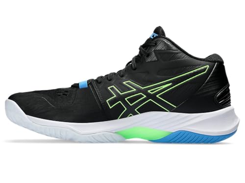 ASICS Men's Sky Elite FlyteFoam Mid Top 2 Volleyball Shoes, 8, Black/Lime Burst